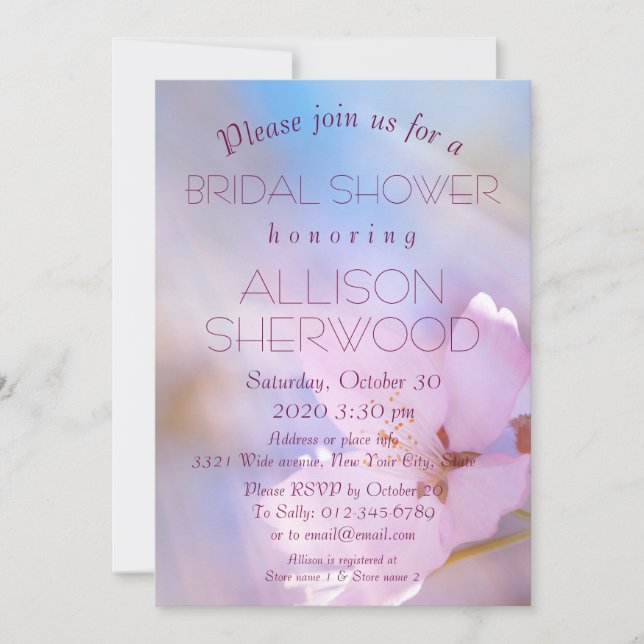 Invitación Boda Bridal Shower personalizado (Anverso)