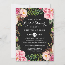 Invitación Boda Bridal Shower Romántica Floral Wreath Wrap