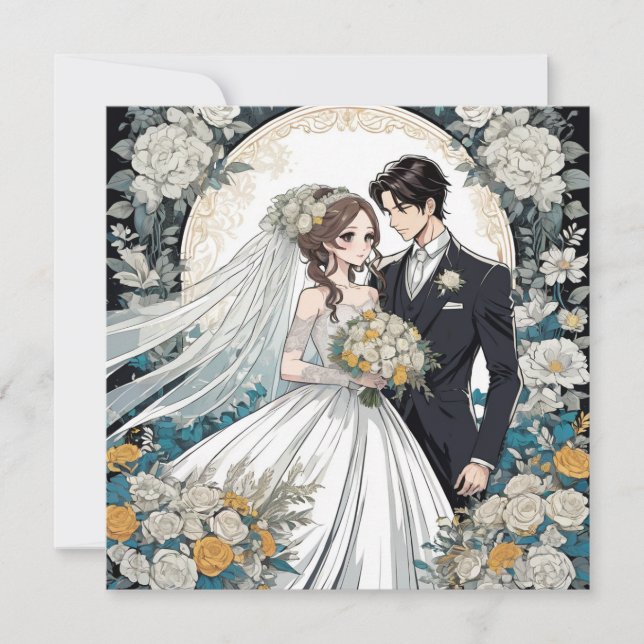 Invitación Boda Bride y Groom Anime (Anverso)