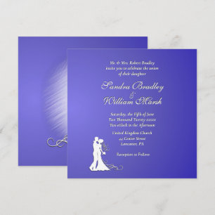 Invitación Boda Bride y Groom Purple Lotus