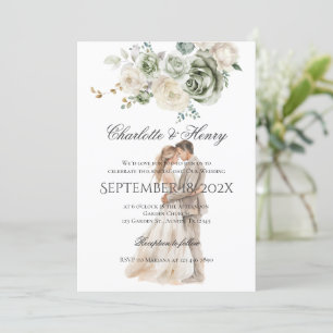 Invitación Boda Bride y Groom Silhouette