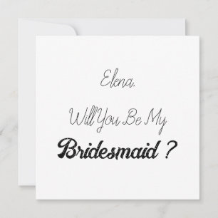 Invitación Boda Bridesmaid 2024 Propuesta simple Elegante