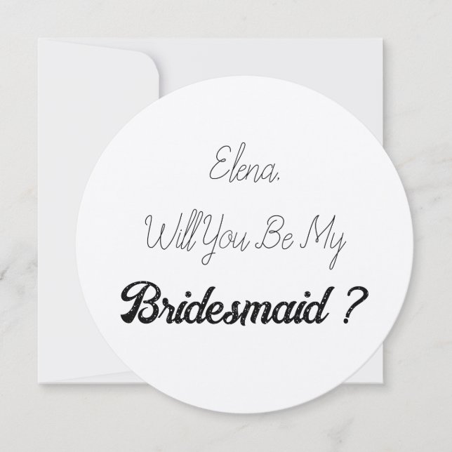 Invitación Boda Bridesmaid 2024 Simple Propuesta Plata (Anverso)