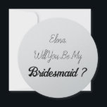 Invitación Boda Bridesmaid 2024 Simple Propuesta Plata<br><div class="desc">¡Tarjeta de propuesta sencilla y genial para la dama de honor! ¡Puede cambiar el texto y también los colores!</div>