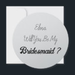 Invitación Boda Bridesmaid 2024 Simple Propuesta Plata<br><div class="desc">¡Tarjeta de propuesta sencilla y genial para la dama de honor! ¡Puede cambiar el texto y también los colores!</div>