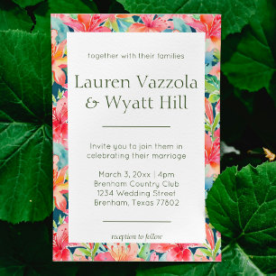 Invitación Boda Bright Tropical Botanicals Florals
