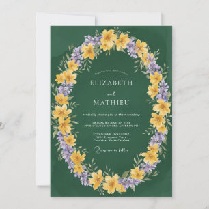 Invitación Boda Brillante de Primavera Verde Esmeralda