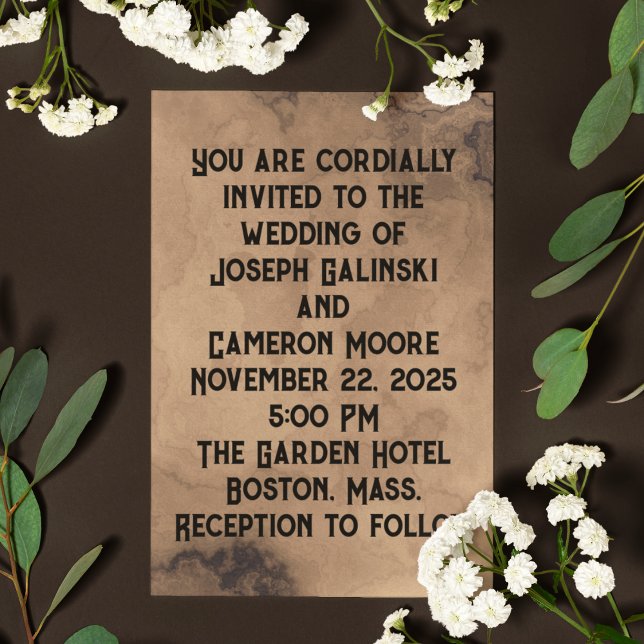 Invitación Boda Brown Walnut Burl (Subido por el creador)