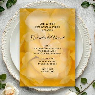 Invitación Boda Brunch amarillo con floral amarilla