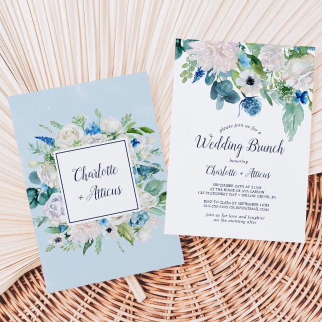 Invitación Boda Brunch clásico de flores blancas (Subido por el creador)