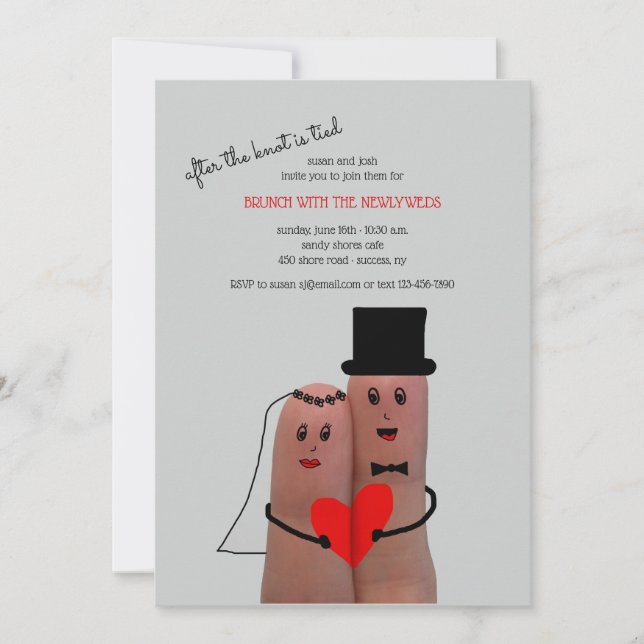 Invitación Boda Brunch de Cute Couple Post (Anverso)