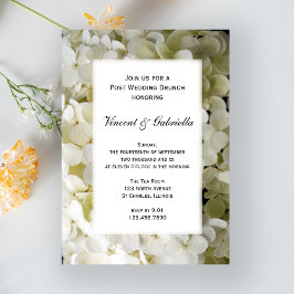 Invitación Boda Brunch de Flor de Hidrangea Blanca Post