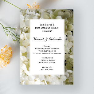 Invitación Boda Brunch de Flor de Hidrangea Blanca Post