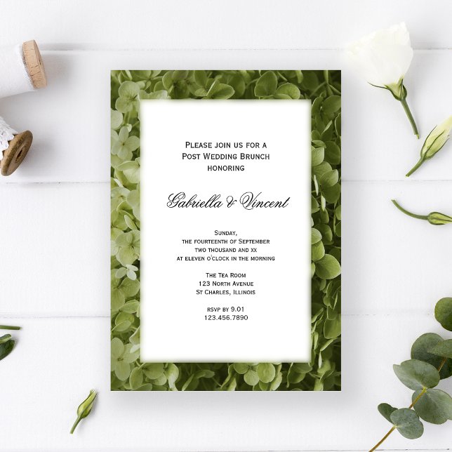 Invitación Boda Brunch de la Flor de Hidrangea Verde (Subido por el creador)