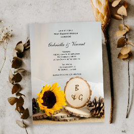 Invitación Boda Brunch del Rustic Sunflower Natural Woods