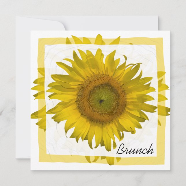 Invitación Boda brunch del Yellow Sunflower Post (Anverso)