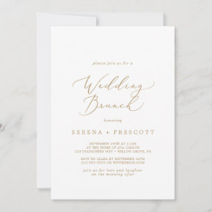 Invitación Boda Brunch Delicate Gold Calligraphy