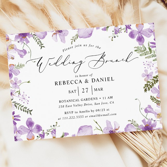 Invitación Boda Brunch elegante de flores de lavanda (Subido por el creador)