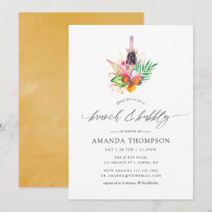 Invitación Boda Brunch en la Playa Tropical y Bubbly