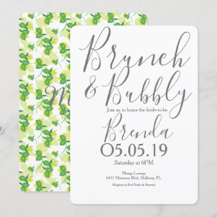 Invitación Boda Brunch Moderno Sombra Limón Lima
