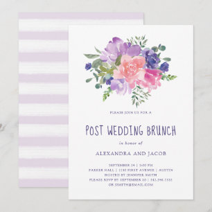 Invitación Boda Brunch Post Floral Pintado a mano