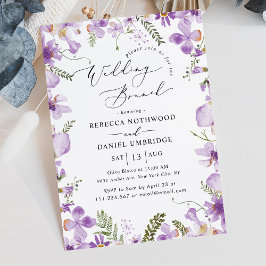 Invitación Boda Brunch Purple Wildflowers