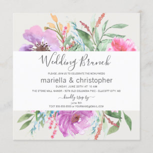 Invitación Boda Brunch Watercolor Blooming Garden - Plaza