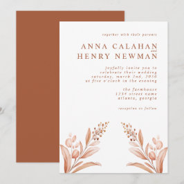 Invitación Boda bucal rústico de Terracota