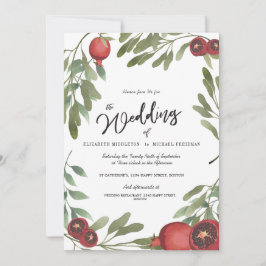 Invitación Boda Burgundy Botanical Boho Greenery