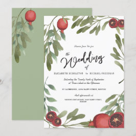 Invitación Boda Burgundy Botanical Boho Greenery