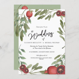 Invitación Boda Burgundy Botanical Boho Greenery