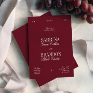 Invitación Boda Burgundy Moderna y Elegante