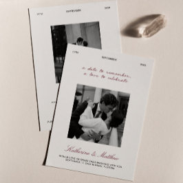 Invitación Boda Burgundy Save the Date