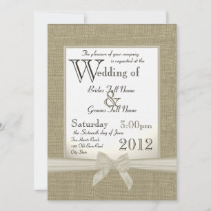 Invitación Boda Burlap y Bows