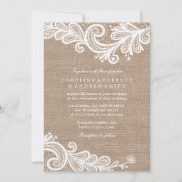 Invitación Boda Burlap y Lace