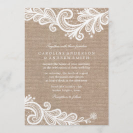 Invitación Boda Burlap y Lace