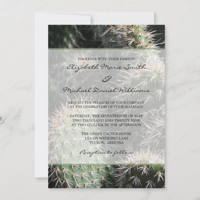 Invitación Boda Cactus (Anverso)