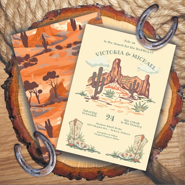 Invitación Boda Cactus Cowboy del Desierto Occidental (Subido por el creador)