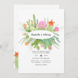 Invitación Boda Cactus de color de agua