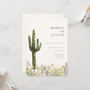 Invitación Boda Cactus Desert de Flores Silvestres