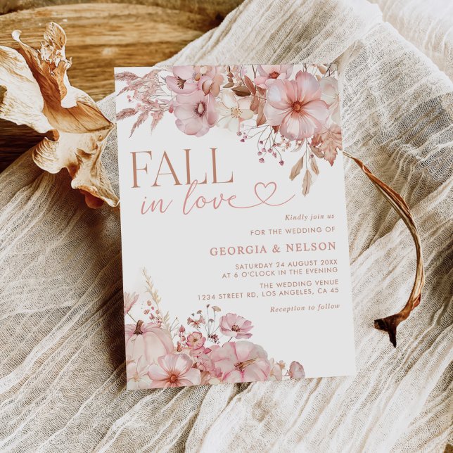 Invitación Boda Cae En Amor Flor Cae Calabaza (Subido por el creador)