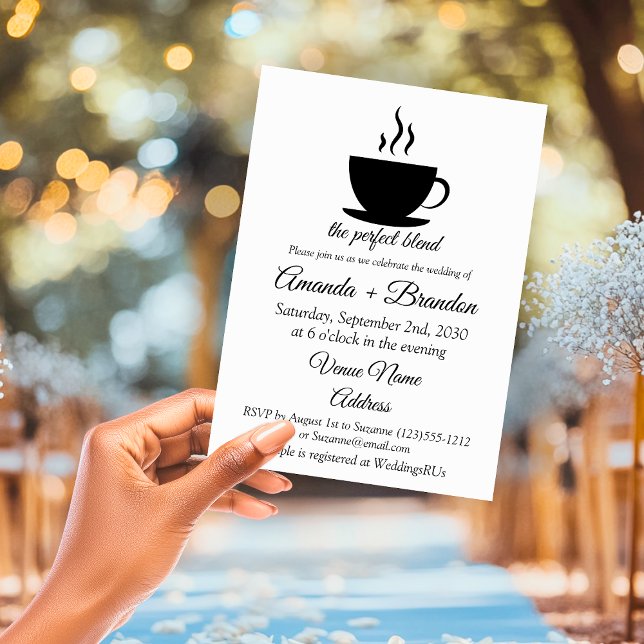 Invitación Boda Café La Mezcla Perfecta (The Perfect Blend Coffee Wedding Invitation)
