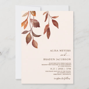 Invitación Boda Caída Color del Otoño Romper Foliage