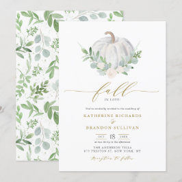 Invitación Boda Caída de la Calabaza Blanca Wreath Greenery