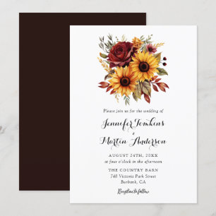 Invitación Boda Caída de la Rosa Roja del Girasol