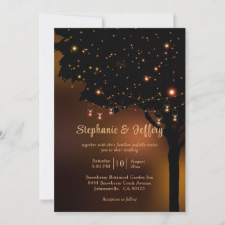 Invitación Boda Caída del Árbol ligero de cuerdas de otoño