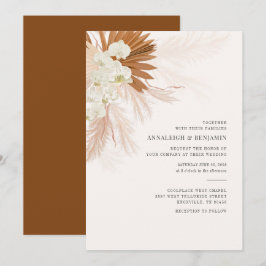 Invitación Boda Caída del Desierto Terracotta de Grass Pampas