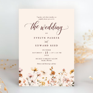Invitación Boda Caída Floral Simple