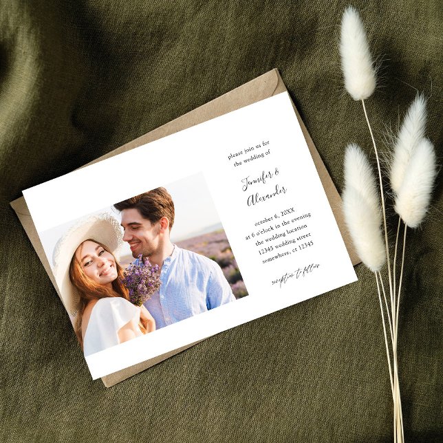 Invitación Boda Caligrafía Foto Lateral (Subido por el creador)