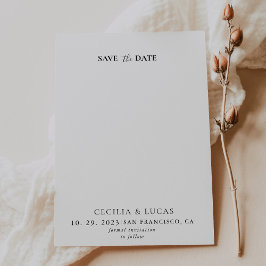 Invitación Boda caligráfica formal Guardar la fecha